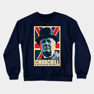 Winston Churhill Union Jack Propaganda Pop Art Crewneck Sweatshirt